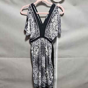 Maurices Black and White Backless Dress